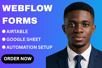 connect webflow forms to airtable or google sheets automation