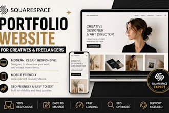 design a squarespace portfolio website for creatives and freelancers