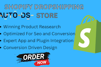 setup automated shopify dropshipping store  website design with autods