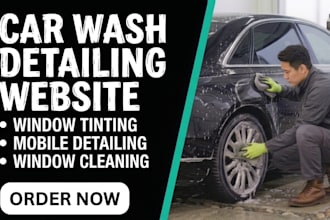 design window tinting, window cleaning, car wash detailing website