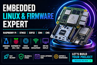 develop embedded linux, raspberry pi cm4 cm5, stm32 esp32 firmware