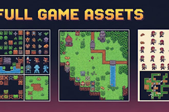 do pixel art tileset character sprite sheet game art asset tile map background