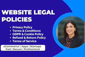 write privacy policy, terms and conditions, gdpr, website legal, refund policy