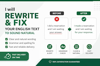 rewrite and fix your english text to sound natural