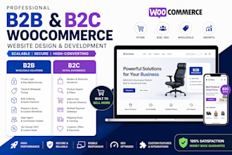 design and develop b2b, b2c woocommerce marketplace and saas website