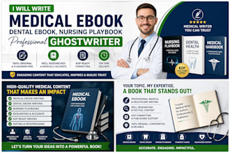 write medical ebook, dental ebook, nursing playbook, nursing planner, pharmacy
