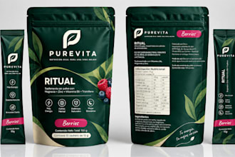 do product label, box packaging, pouch, bag design for brand
