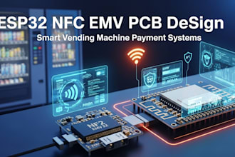design nfc emv contactless card reader pcb for esp32 vending machines