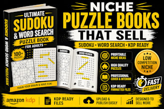 design niche based puzzle books and sudoku activity books that sell on amazon