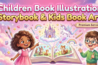 create children book illustration, kids story and picture book art