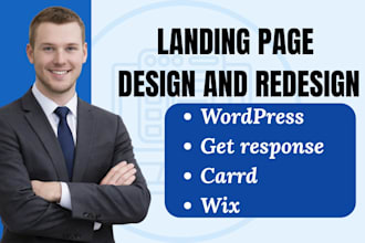 design wordpress landing page, homepage, carrd