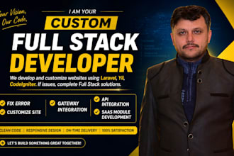 develop full stack website with laravel yii codeigniter and api setup
