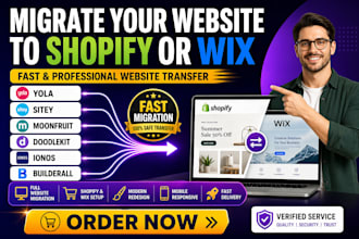 migrate yola sitey moonfruit doodlekit ionos builderall website to shopify wix
