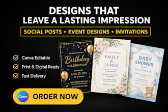 design a stunning editable invitation card for any event