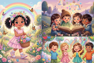 create cute cartoon character cute carton  illustration in soft cartoon style
