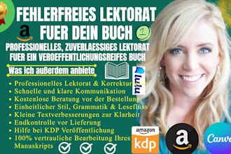 lektoriere und korrigiere dein buch fuer amazon KDP