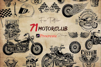 make custom vintage motorcycle tattoo logo