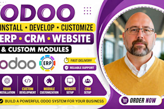 install and customize odoo epr, CRM website and custom modules