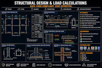 building structural design, analysis, load calculations beams slab foundation