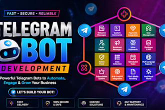 develop telegram apps with telegram bots and game integration using python, java