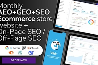 do monthly aeo,geo and seo for your shopify, wordpress ecommerce store