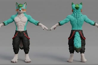 vrc avatar commission, vrchat character furry avatar custom vr model