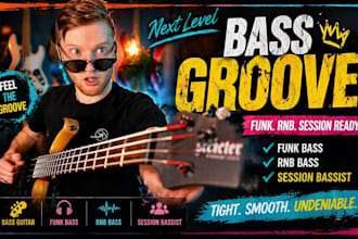 be your professional bass player for pop rnb soul rock and funk songs