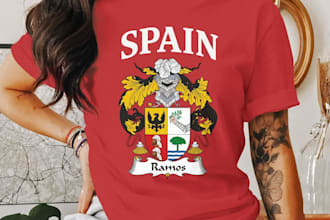 design unique t shirt family crest and coat of arms logo