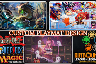 design custom mtg playmat, tcg deskmat pokemon, one piece yugioh anime card game