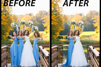 professional wedding photo retouching and editing