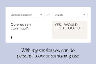 iwill translate and writing english to spanish