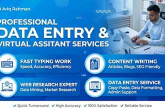 be your virtual assistant for data entry and web research