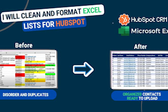 clean and format excel lists for hubspot