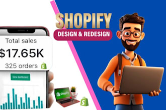 design shopify store, redesign website, dropship product