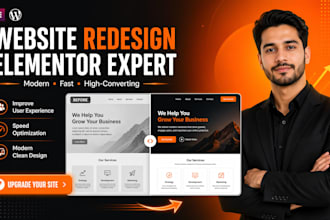 redesign wordpress elementor website modern UI UX speed optimization web design