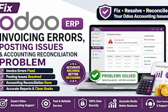 set up and fix odoo invoices, taxes, journals and customer billing workflow