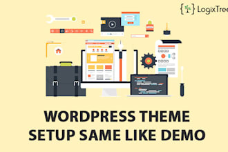 setup wordpress website from template and do customizations