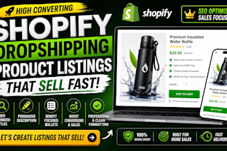 shopify product listing shopify product upload shopify SEO listing