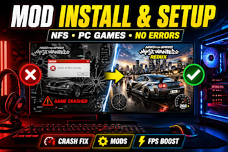 install and setup mods for PC games, expert in nfs mods