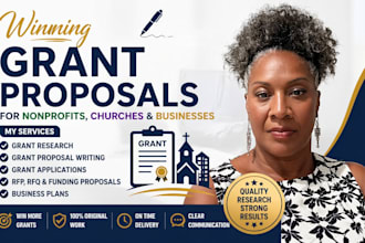 write professional US federal and state grant proposals for funding success