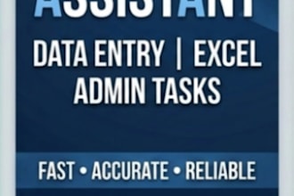haré entrada de datos, excel y tareas administrativas de forma rápida y precisa