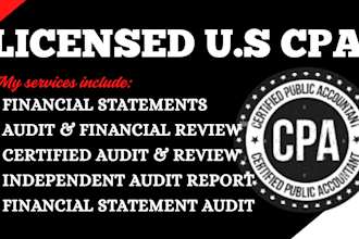 perform US CPA audit, financial statement audit, review independent audit report
