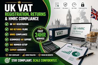 handle UK vat registration, returns and hmrc compliance for amazon businesses