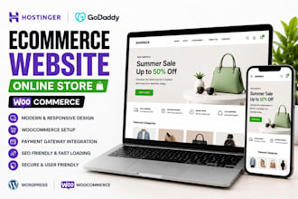 hostinger godaddy ecommerce website online store woocommerce design