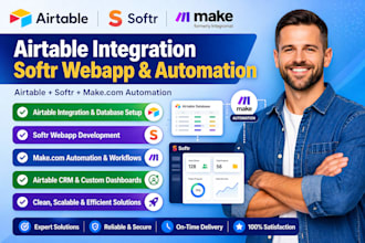 setup airtable integration softr webapp makecom automation crm airtable database