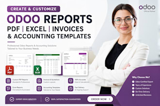 create and customize odoo reports PDF excel invoices and accounting templates