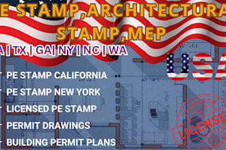 stamped drawings pe stamp licensed engineer blueprint services USA cad solutions