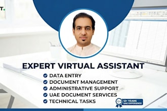 be your expert virtual assistant for data entry and document services