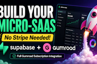 build microsaas website with supabase and gumroad webhook