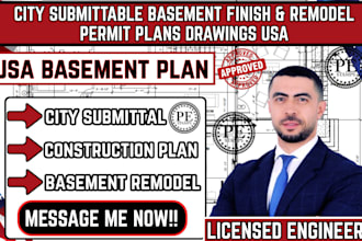 united state city submittable basement finish and remodel permit plans drawings